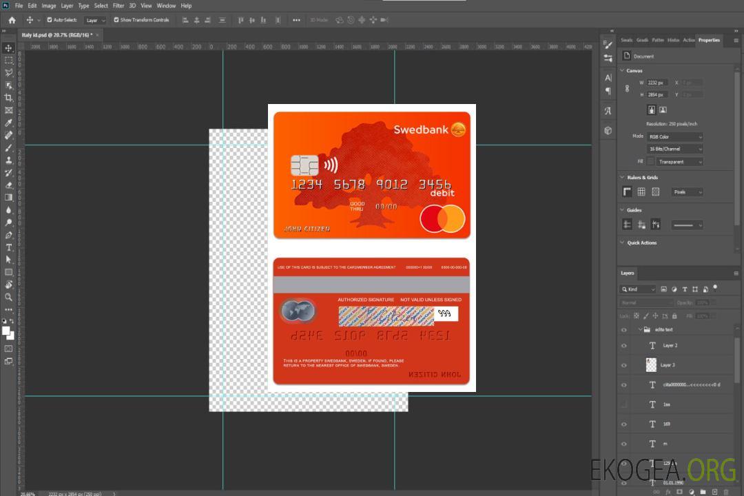 Suède Carte de débit Mastercard SwedBank template Suède Carte de débit Mastercard SwedBank template